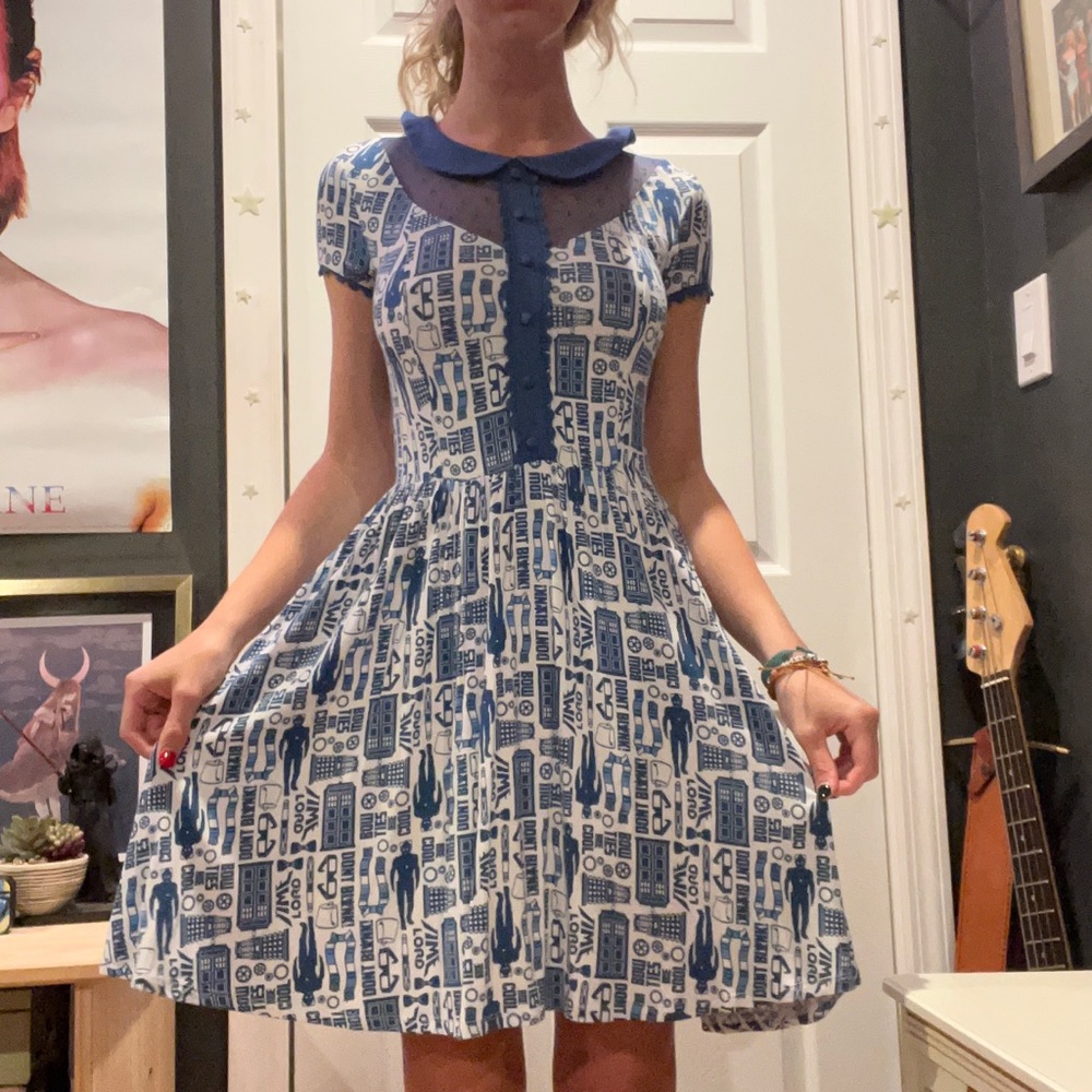 Doctor Who TARDIS Print Peter Pan Collar Dress